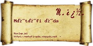 Mátéfi Éda névjegykártya